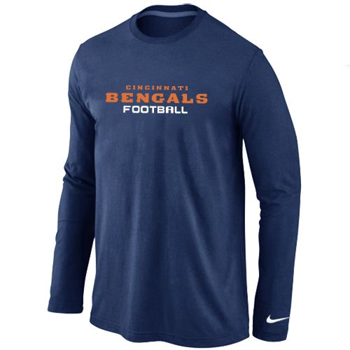 Nike Cincinnati Bengals Authentic Font Long Sleeve NFL T-Shirt - Dark Blue